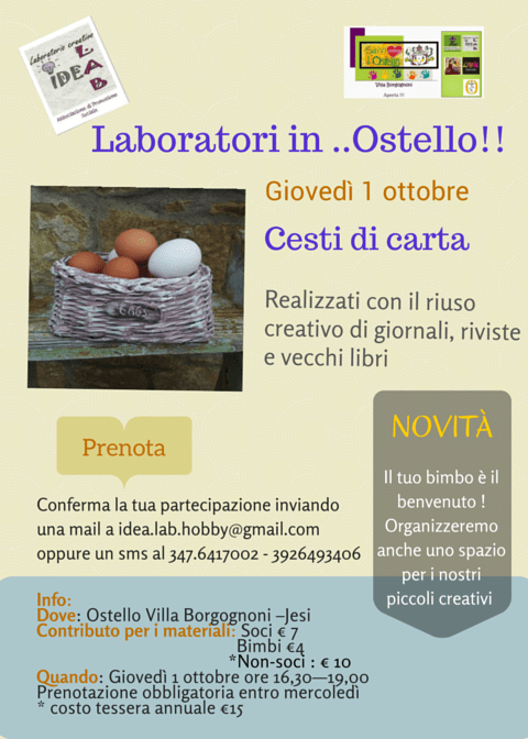 Laboratori in ..Ostello!! cesti