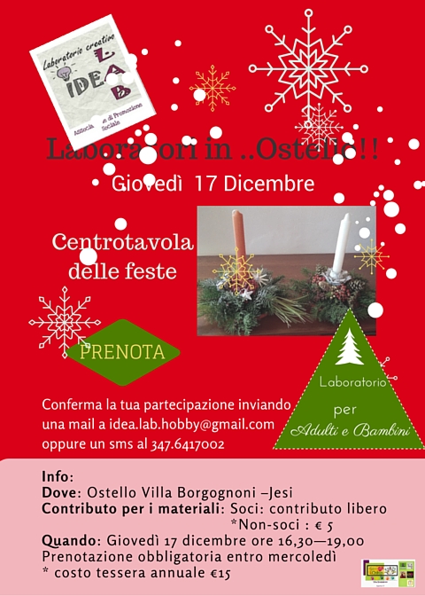 Laboratori in ..Ostello!! centrotavola